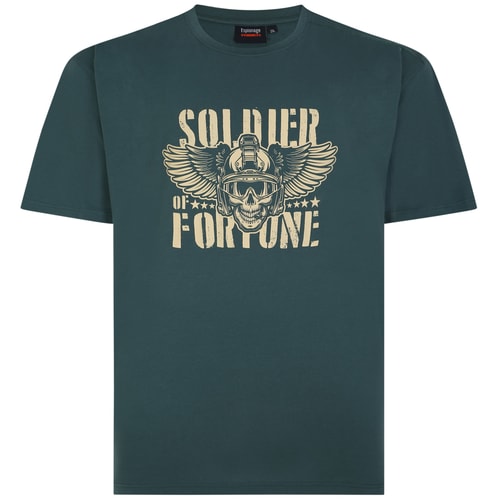 Espionage Signature Soldier Print T-Shirt Dark Green